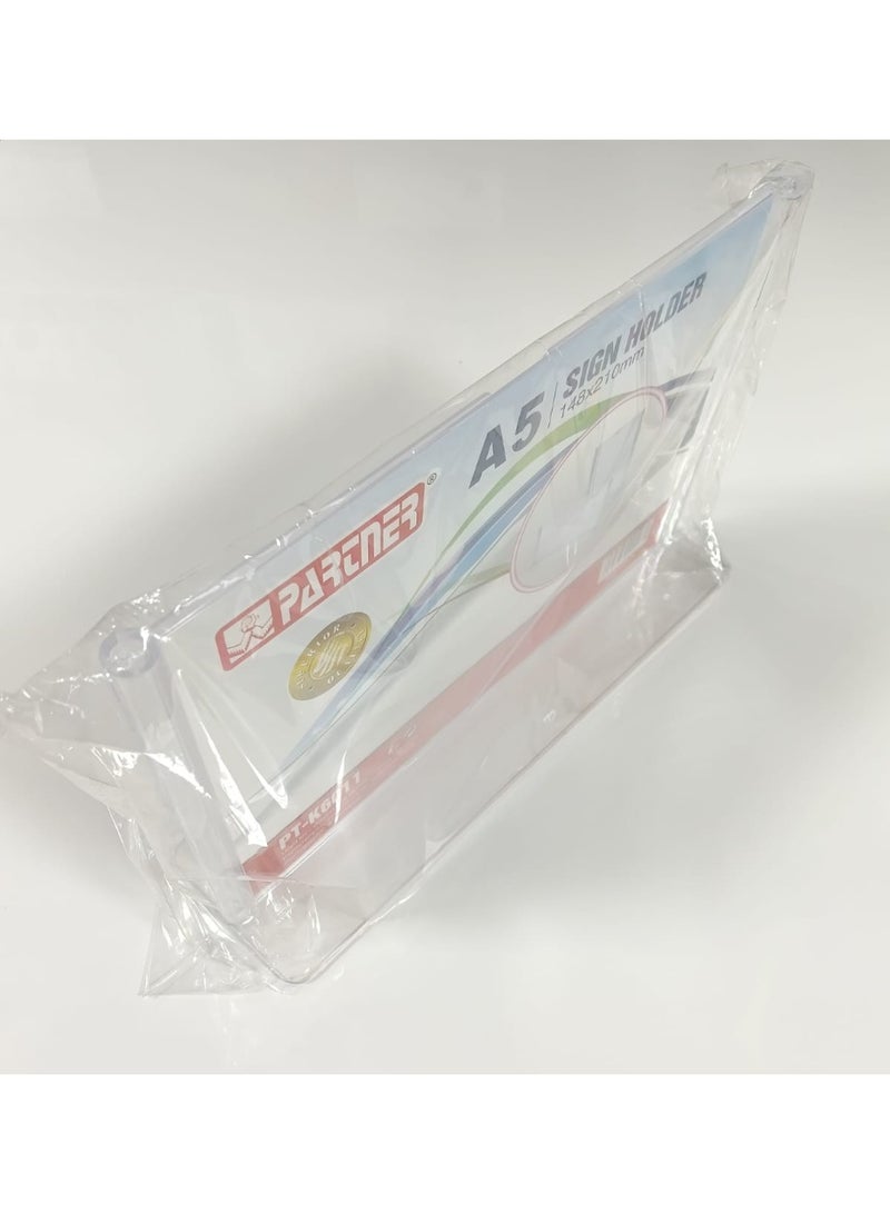 بارتنر حامل لافتات أكريليك PT-K6011 مقاس A5، 148 × 210 مم - Image 1
